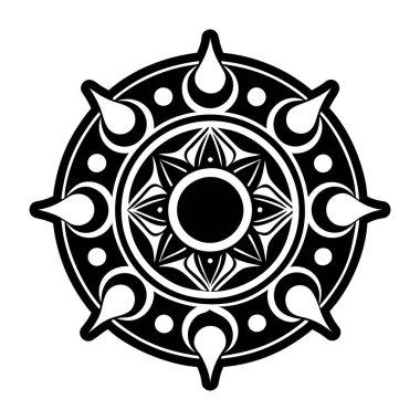 Ay evrelerinin sembolü dövmesi.