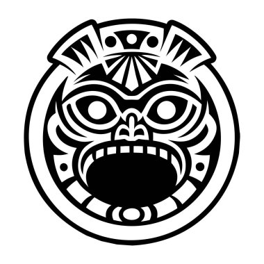 Ritüel maske dövmesinin sembolü.