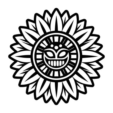 Hopi ayçiçeği sembolünün kabartma stili simgesi
