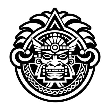 Aslan kafasının siyah ve beyaz vektör çizimi.