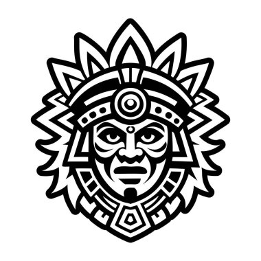 Meksika kafatasının siyah ve beyaz çizgili sanat vektörü çizimi