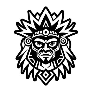 Şaman maskeli dövmenin doldurulmuş bir simgesi