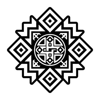 Katı bir chakana ve dekan dövmesi simgesi