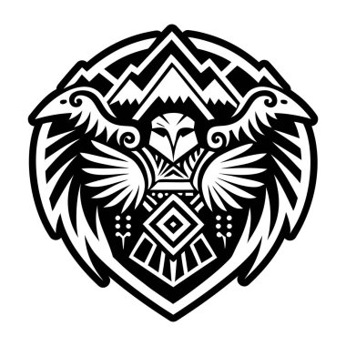 İnka kuş sembolünün katı biçim simgesi