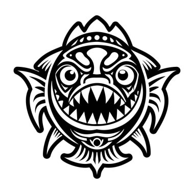 Pirana dövmesinin doldurulmuş bir simgesi