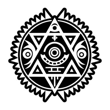 Şaman sembolü dövmesinin dolu bir simgesi