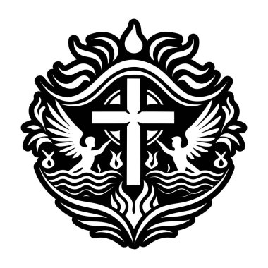 Hıristiyan haçı ikonu. vektör illüstrasyonu