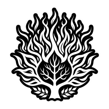 Yanan çalı sembolünün doldurulmuş bir simgesi