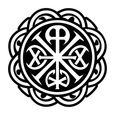 Chi Rho dövmesinin doldurulmuş bir simgesi