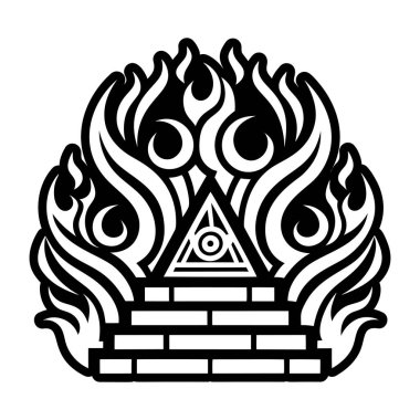 Ateşli fırın dövmesinin doldurulmuş bir simgesi