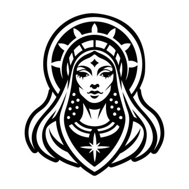 Kutsal kadın dövmesinin doldurulmuş bir simgesi.