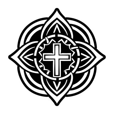 Hıristiyan haçı dövmesinin sembolü.