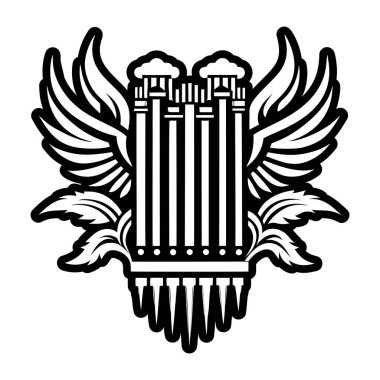 Organ boruları dövmesinin bir simgesi.