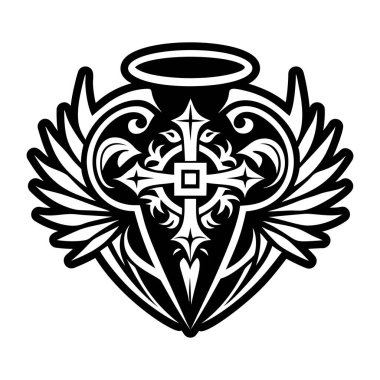 Halo kanatlı dövmenin katı bir simgesi