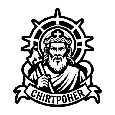 Christopher sembolünün kabartma tarzı simgesi.