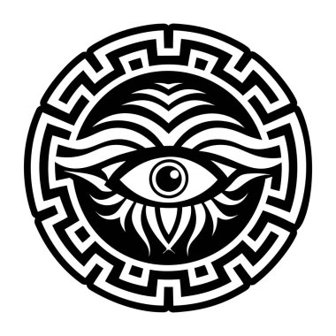 Gorgon göz sembolünün doldurulmuş bir biçim simgesi