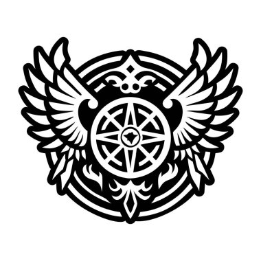 Katı bir kanat dövmesi simgesi