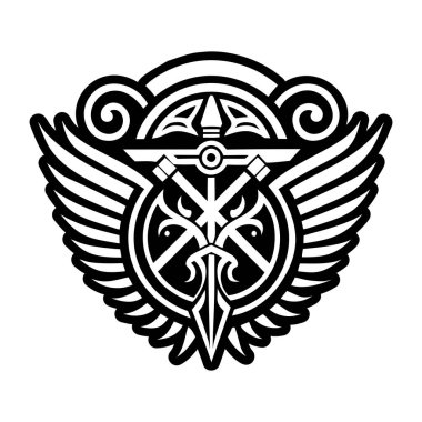 Quirinus kanat dövmesinin katı bir simgesi