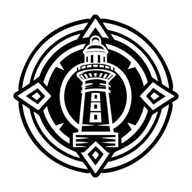 Deniz feneri dövmesinin doldurulmuş bir simgesi