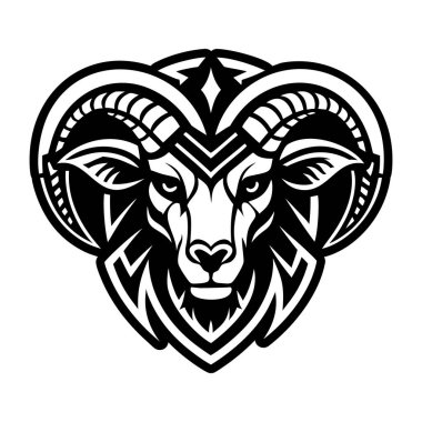 Koç başlı dövmenin doldurulmuş bir simgesi