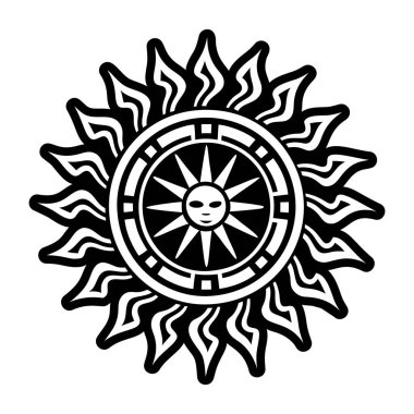 Eski güneş sembolünün katı bir simgesi.