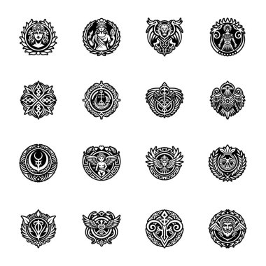 dekoratif tasarım öğeleri kümesi.