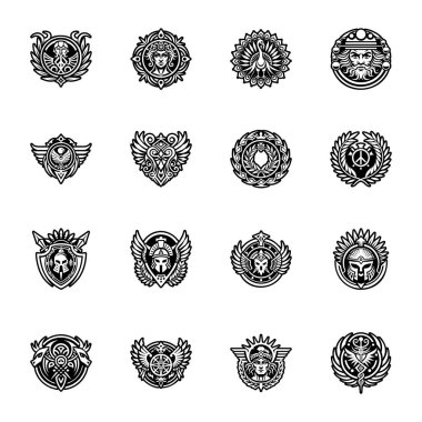 Vintage vektör amblemleri koleksiyonu