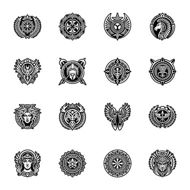 Kanatlı vektör amblemleri