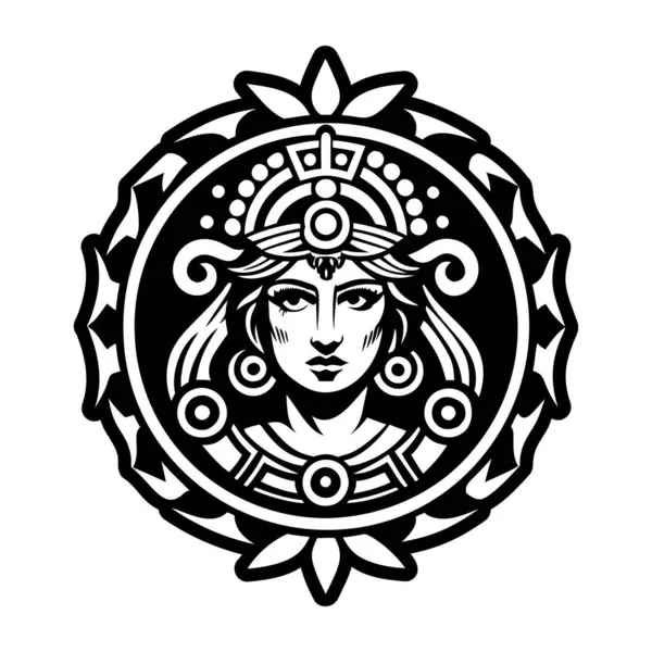 Bellona Tanrıça dövmesinin doldurulmuş bir simgesi.