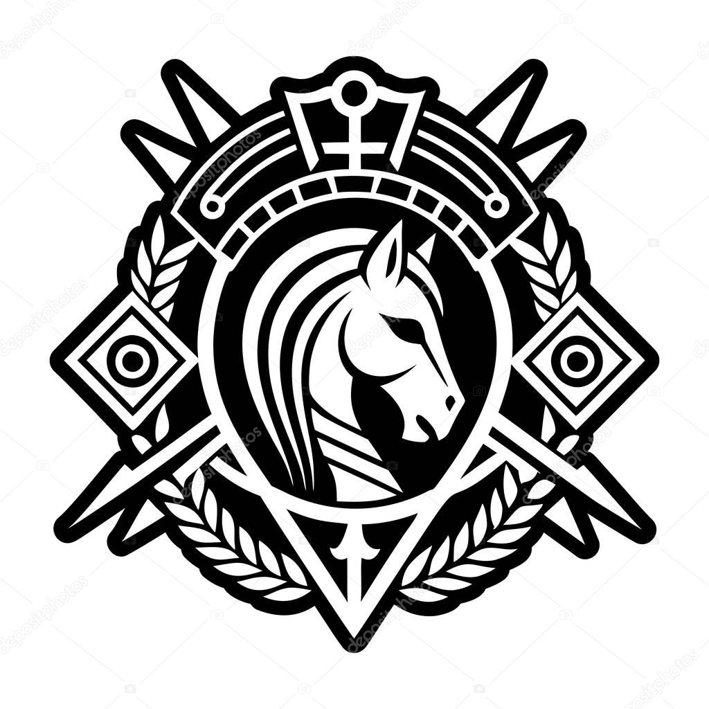 A solid style icon of cavalry symbol