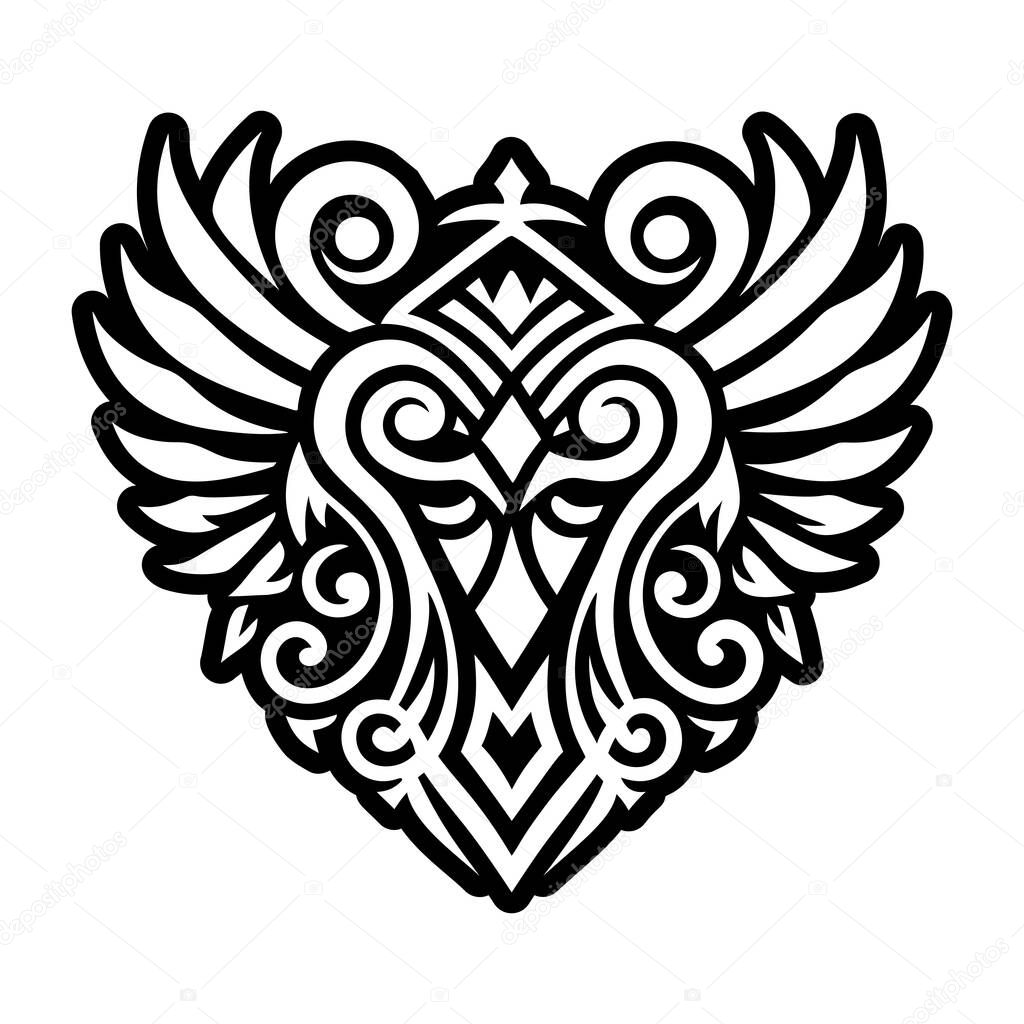 A glyph style icon of lares deity