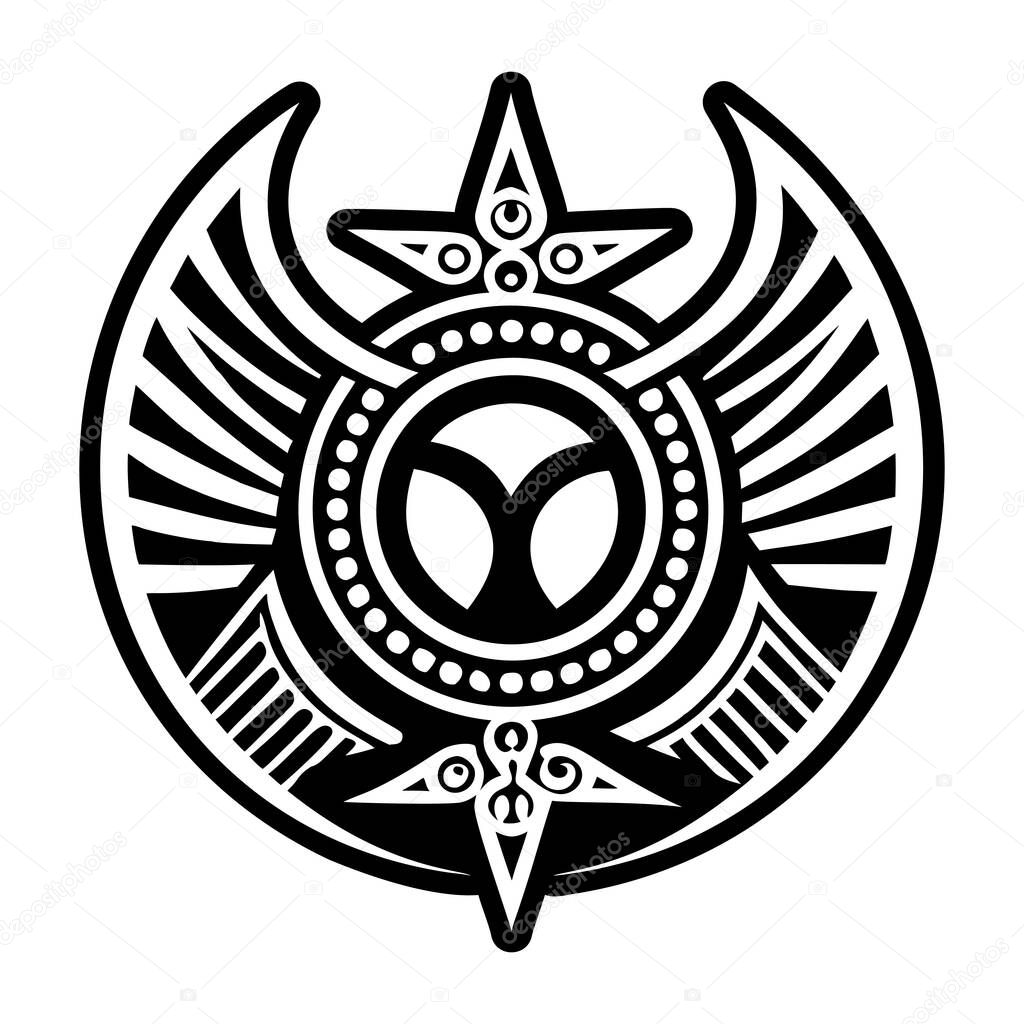 A filled style icon of launa deity symbol