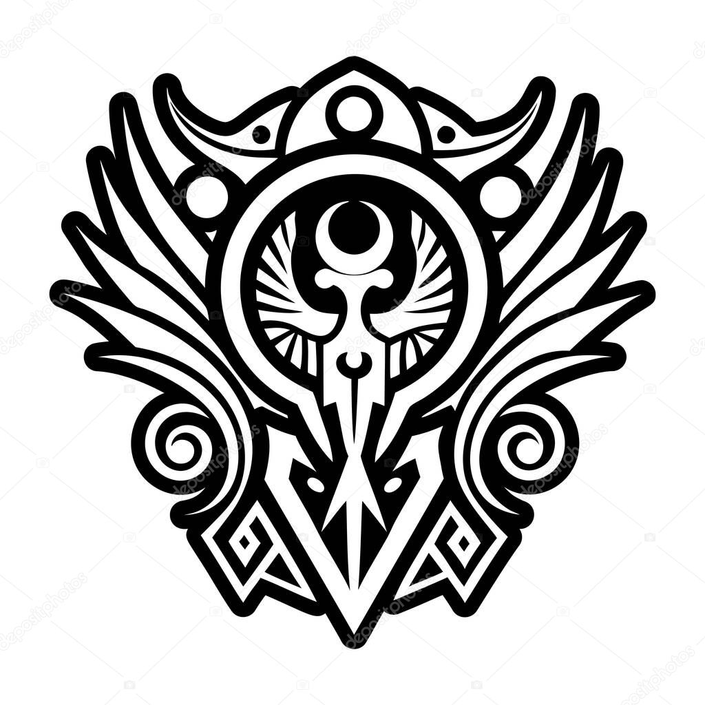 A glyph style icon of mars deity symbol