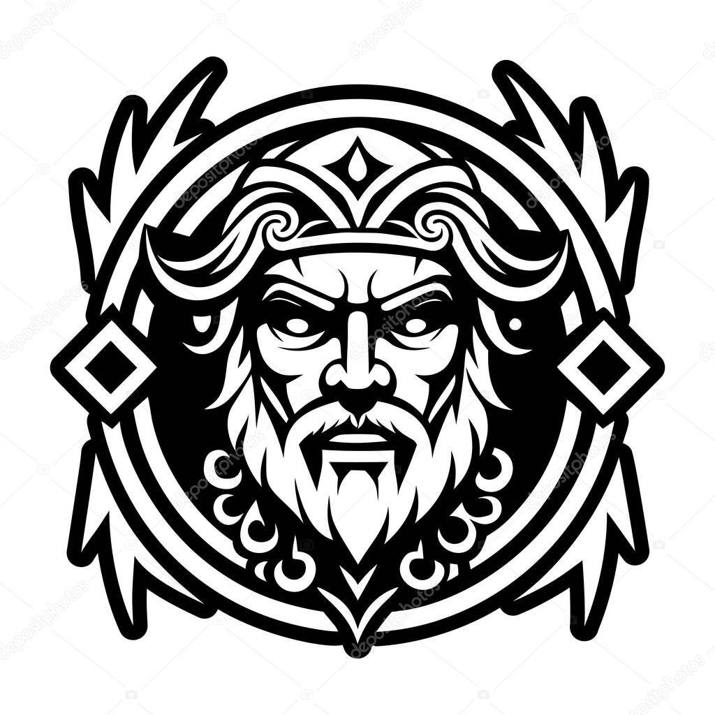 A filled style icon of terminus god tattoo