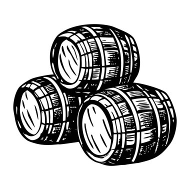 Namlu simgesi olan variller, basit bir stil.