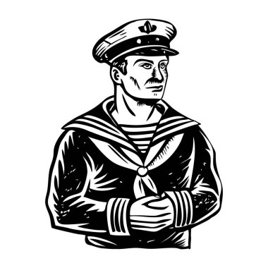Bir denizci karakterinin klasik bir çizimi