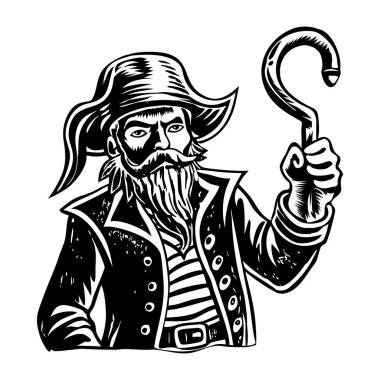 Korsan kancasının klasik bir çizimi.