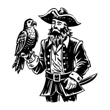 Korsan papağanın klasik bir tasviri