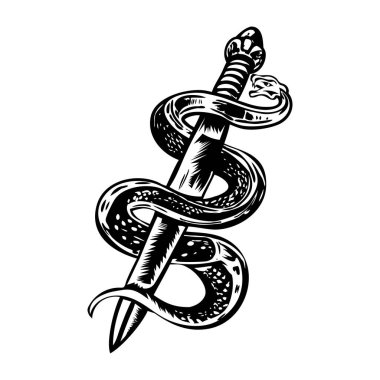 Bir yılan kılıcının klasik tasviri.