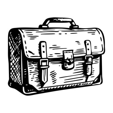 Eski tarz deri evrak çantası çizimi