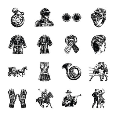 farklı el çizimi nesneler kümesi