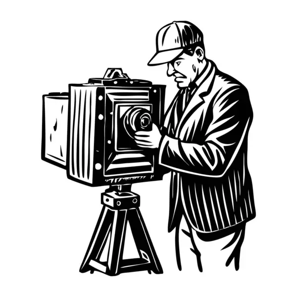 Bir fotoğrafçıyı gösteren klasik bir resim.