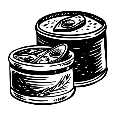 Konserve yiyeceklerin kabataslak çizimi