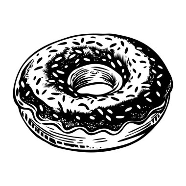 Elle çizilmiş bir çörek resmi.