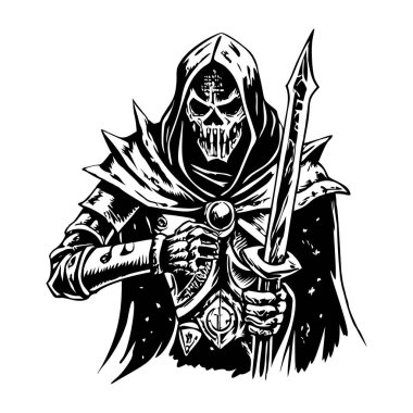 Eski tarz illüstrasyon Ölüm Şövalyesi