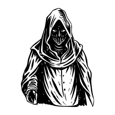 Vintage tarzında gölgeli figür çizimi