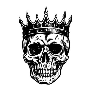 Vintage tarzında kurukafa tacı çizimi