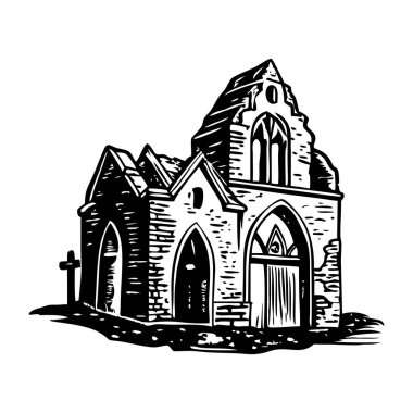 Şapeli gösteren bir el çizimi tasviri