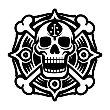 Katı bir kafatası dövmesi simgesi