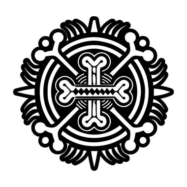 Kemik haçı dövmesinin doldurulmuş bir simgesi